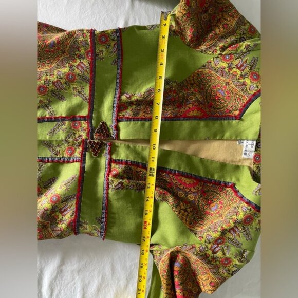 Andrea Becker Green Paisley linen Jacket - Picture 7 of 10